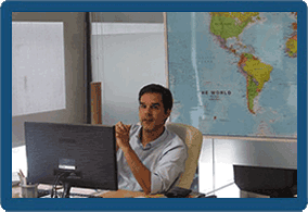 Os escritórios da empresa de tradução M21Global