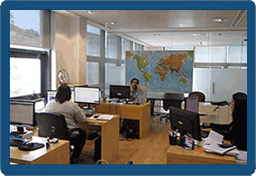 Os escritórios da empresa de tradução M21Global
