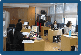 Os escritórios da empresa de tradução M21Global