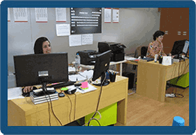 Os escritórios da empresa de tradução M21Global