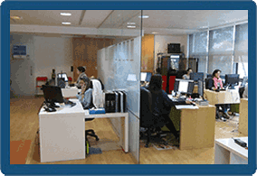 Os escritórios da empresa de tradução M21Global