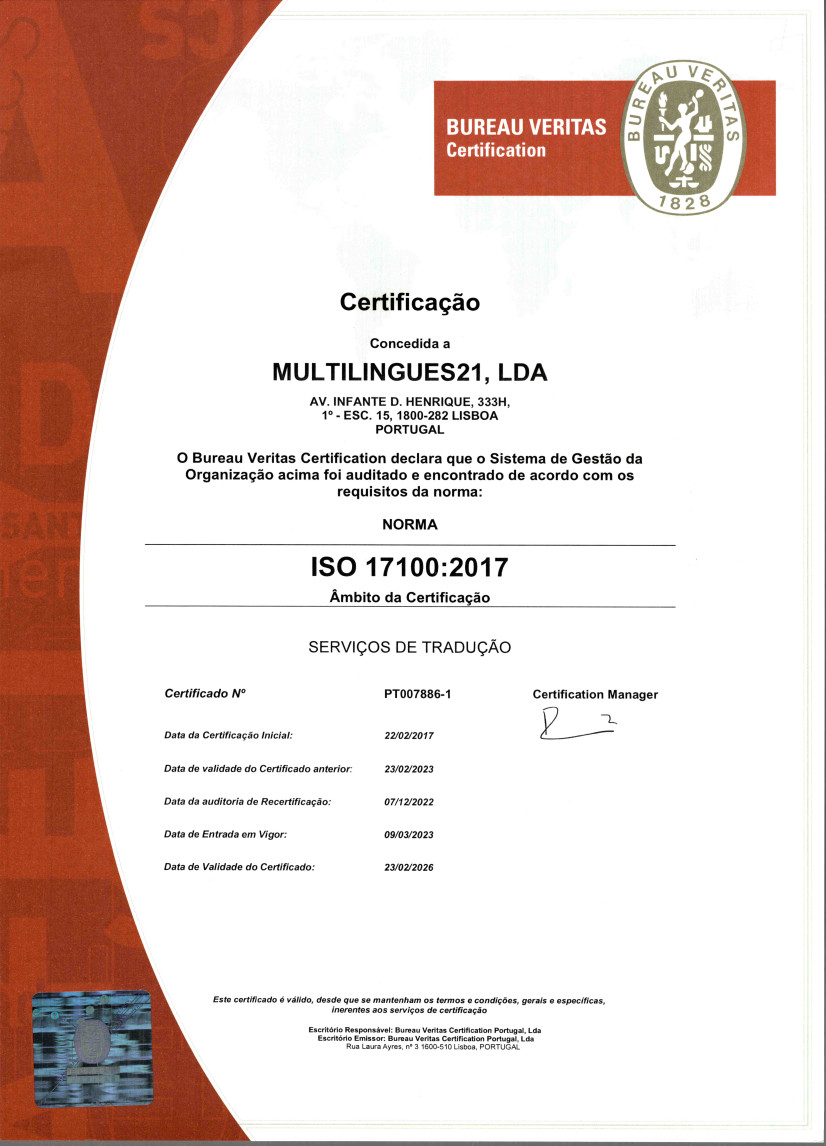 ISO 17110 certified translation company