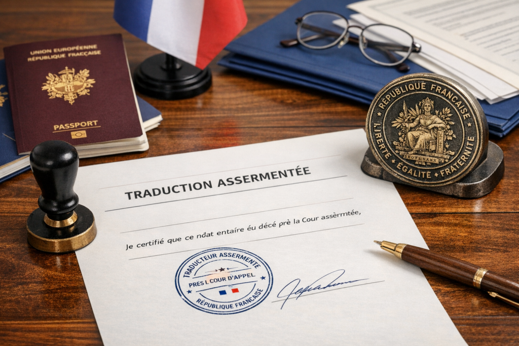 Traduction Assermentée : Définition, Prix et Comment l'Obtenir 14 Traduction assermentée avec cachet officiel d'un expert-traducteur inscrit auprès d'une Cour d'appel française
