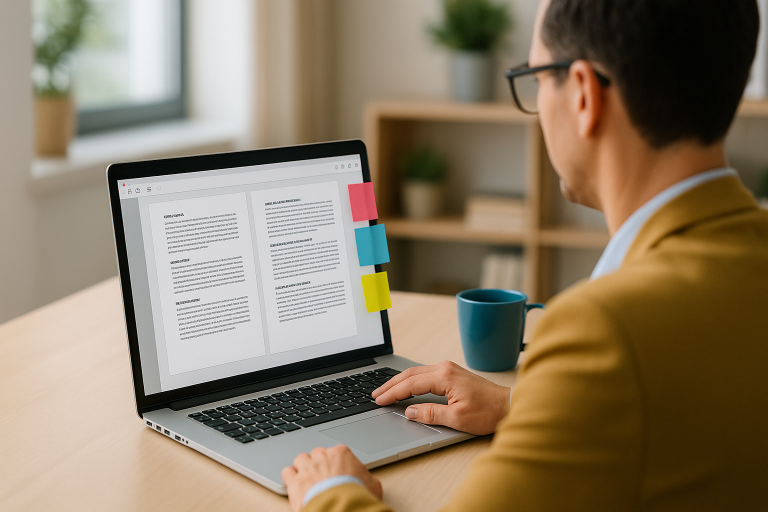 Equipa a coordenar serviços de tradução profissionais com controlo de qualidade