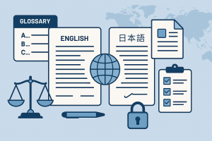 Legal translation brief with glossary and references