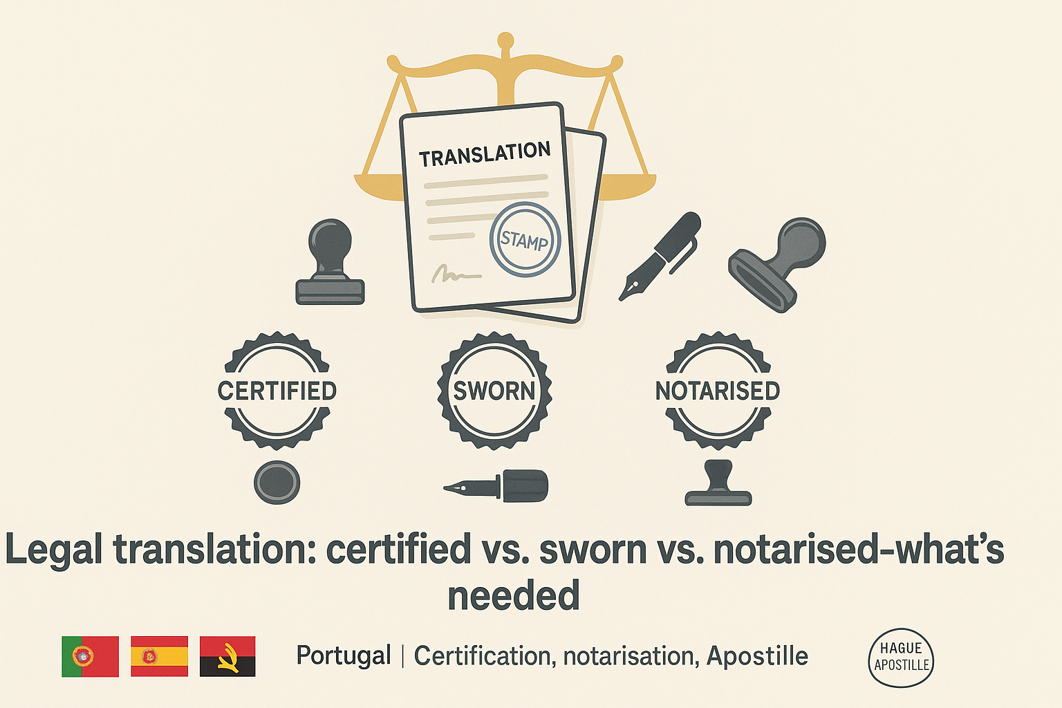 Certification page attached to a legal translation with lawyer and notary seals.