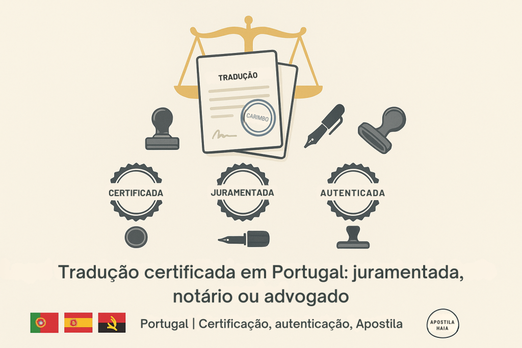 tradução certificada com página de certificação assinada.