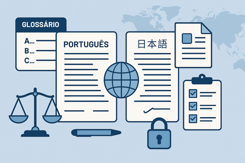 tradução jurídica — briefing com glossários e referências