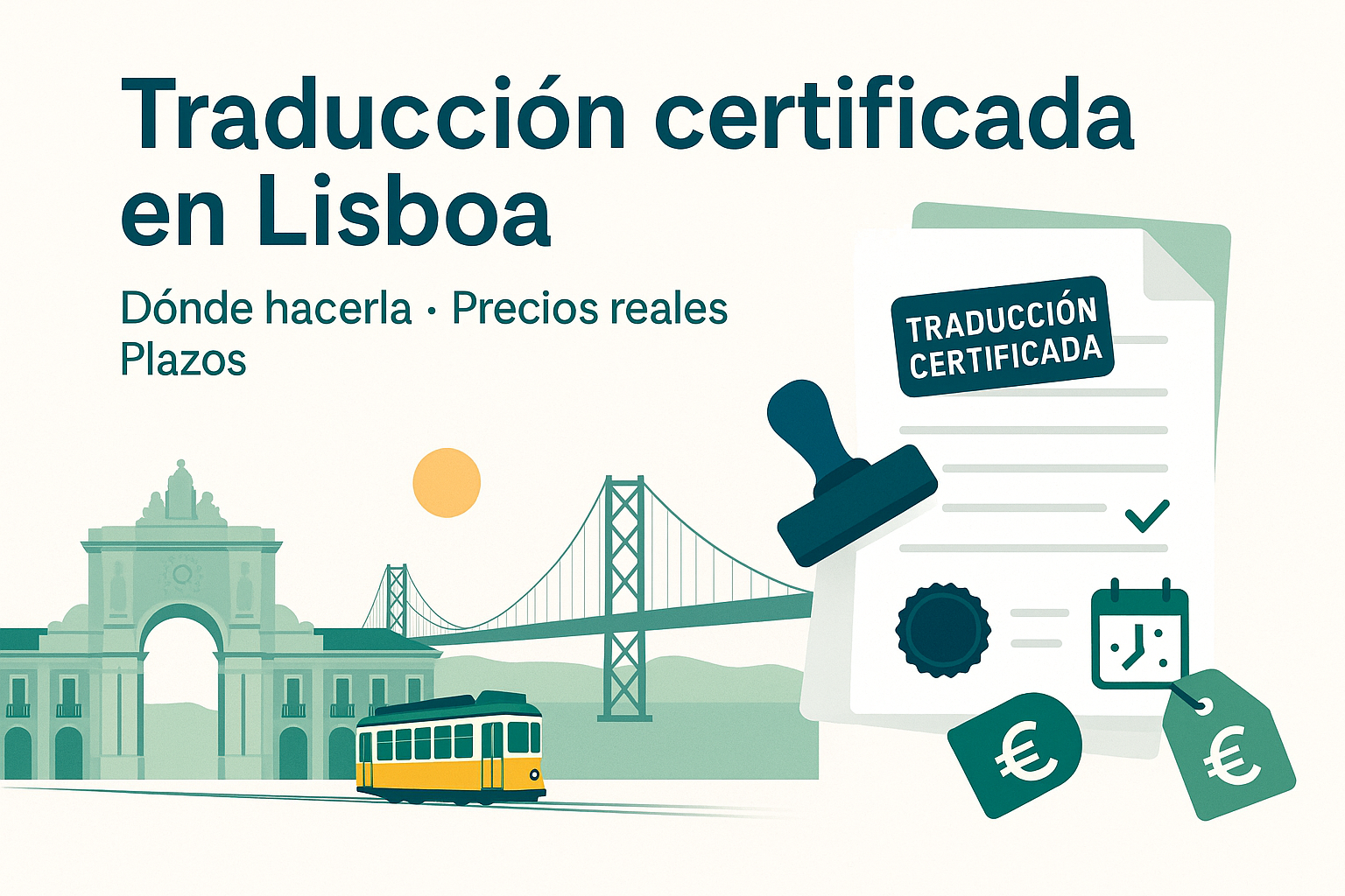 Dossier de traducción certificada en Lisboa con sello notarial.