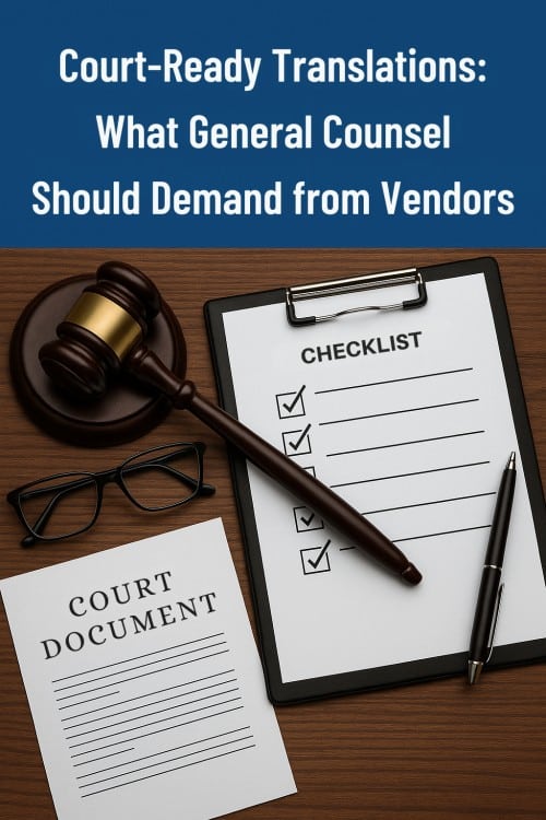 certified legal translation for court documents bundle prepared for filing