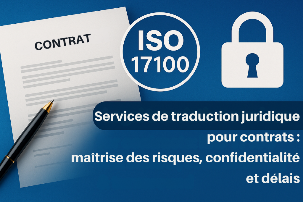 services de traduction juridique pour contrats sous ISO 17100 avec traitement sécurisé