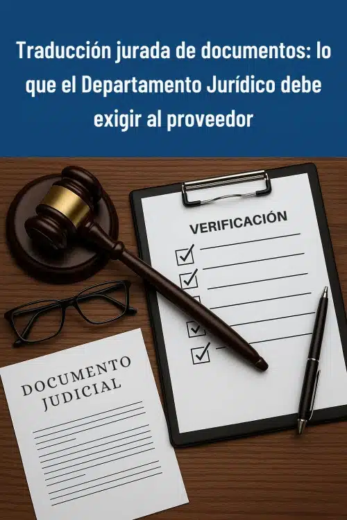 Traducción jurada de documentos para tribunales: lo que el Departamento Jurídico debe exigir al proveedor 6 traducción jurada de documentos para tribunales lista para presentación