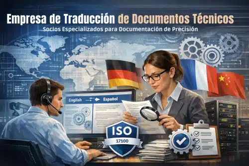 Empresa de Traducción de Documentos Técnicos: Socios Especializados para Documentación de Precisión 2 Espacio de trabajo de empresa de traducción de documentos técnicos con equipo profesional y credenciales de certificación