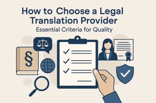 How to Choose a Legal Translation Provider: Essential Criteria for Quality 1 How to choose a legal translation provider with quality certifications and evaluation criteria