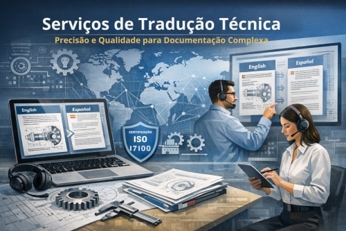 Serviços de Tradução Técnica: Precisão e Qualidade para Documentação Complexa 1 Serviços de tradução técnica com espaço de trabalho de documentação de engenharia e conteúdo multilingue